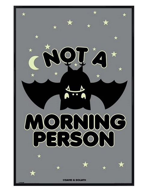 Image of David & Goliath Gloss Black Framed Not A Morning Person Poster