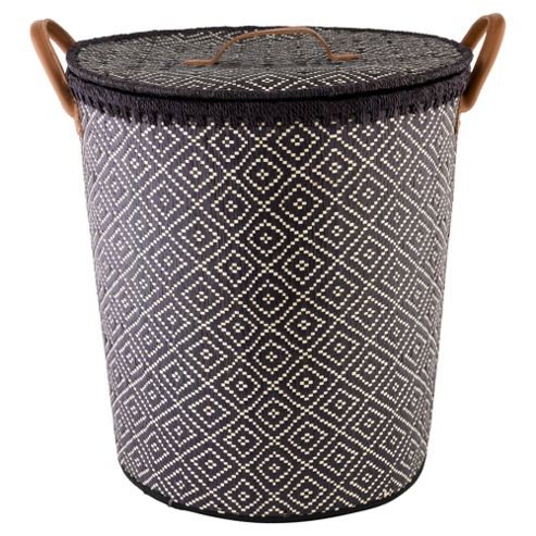 Image of Tesco Aztec Woven Laundry Basket, Navy