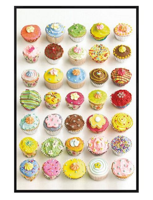 Image of Howard Shooter Gloss Black Framed Cupcake Choices Poster