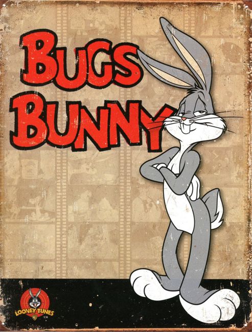 Image of Looney Tunes Retro Bugs Bunny Tin Sign
