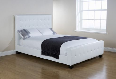 Image of Homestead Living Mayfair Button Bed Frame - White - King (5')
