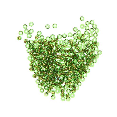Image of Czech Seed Bead 10/0 Green/copper Lined