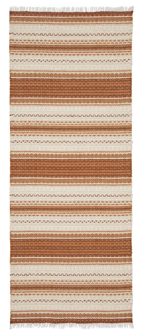Image of Swedy Malva Orange / White Rug - 60 Cm X 90 Cm (2 Ft X 2 Ft 11 In)