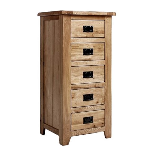 Image of Westbury Reclaimed Oak 5 Drawer Wellington