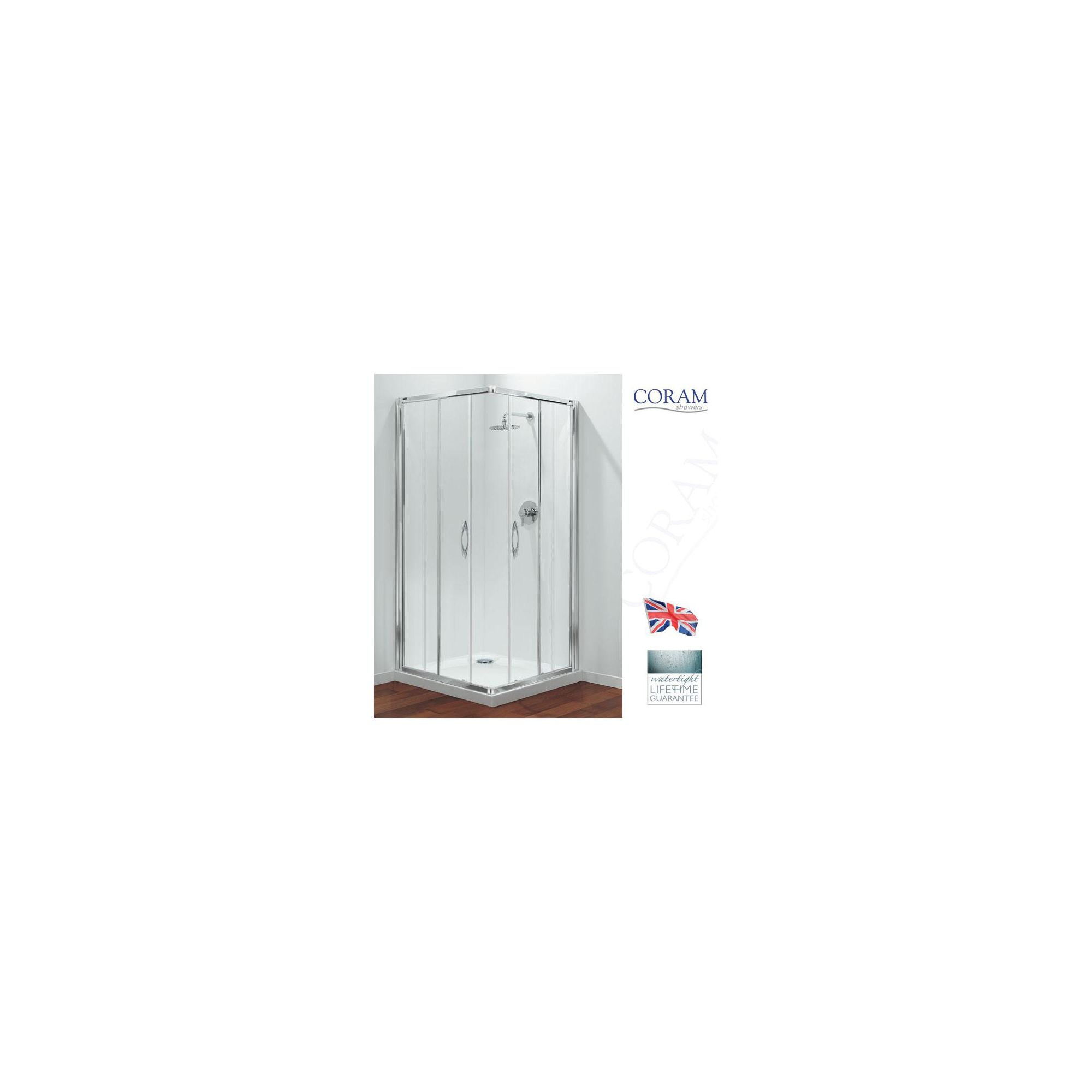 Coram Premier Corner Entry Shower Enclosure, 800mm x 800mm, Low Profile Tray, 6mm Glass at Tesco Direct