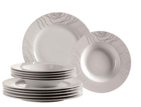 Image of Domestic By Maser Elisso 12 Piece Porcelain Dinnerware Set