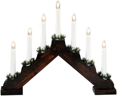 Image of Konstsmide 7 Light Welcome Light In Brown With Candlerings
