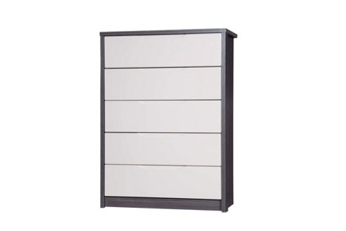 Image of Alto Furniture Avola 5 Drawer Chest - Grey Avola With Sand Gloss