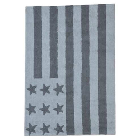 Image of Lorena Canals Flag American Grey Children's Rug - 120 Cm W X 160 Cm D (3 Ft 11 In X 5 Ft 3 In)