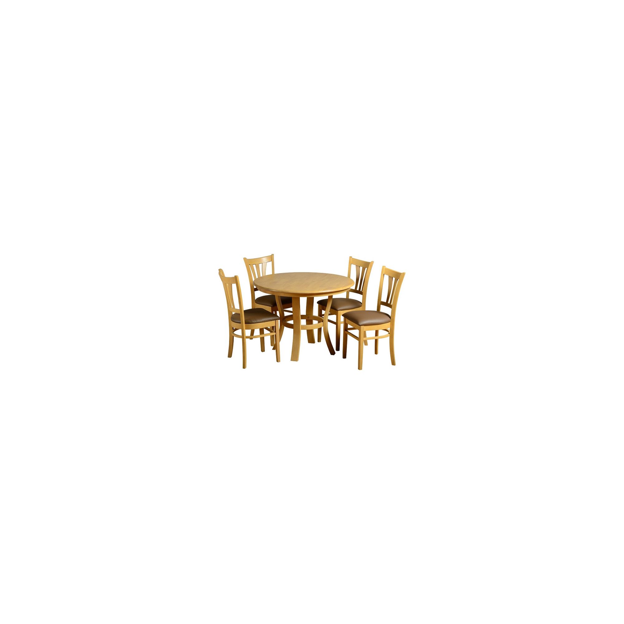 Home Essence Grosvenor Round 5 Piece Dining Set - Natural Oak Veneer at Tesco Direct