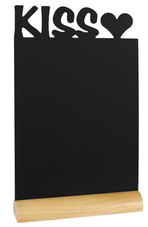 Image of Securit Silhouette Table Chalkboard, Kiss