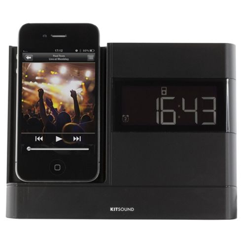 Image of Kitsound X-dock With Fm Radio For Iphone 4/4s, Black