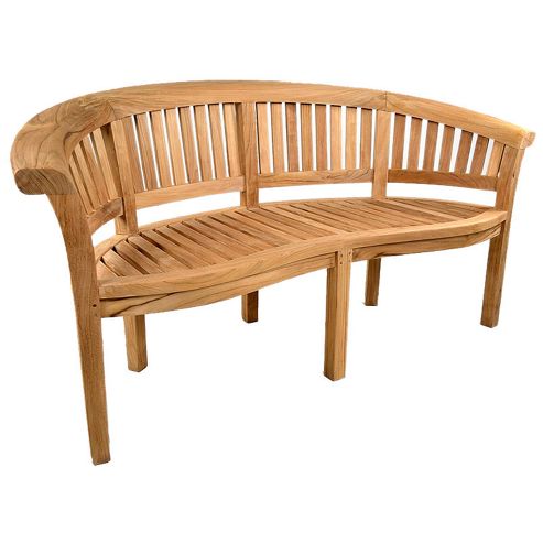 Image of Windsor Curved 3 Seat Teak Bench