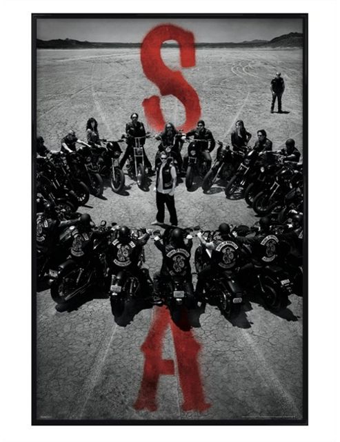 Image of Gloss Black Framed Sons Of Anarchy Bike Circle Poster