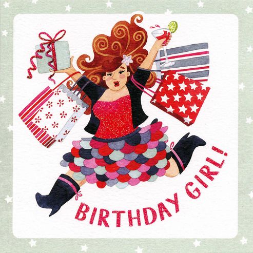 Image of Holy Mackerel Birthday Girl - Shopping Greetings Card