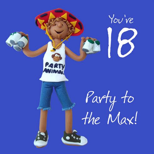 Image of Holy Mackerel Happy 18th Birthday. Your 18, Party To The Max Greetings Card