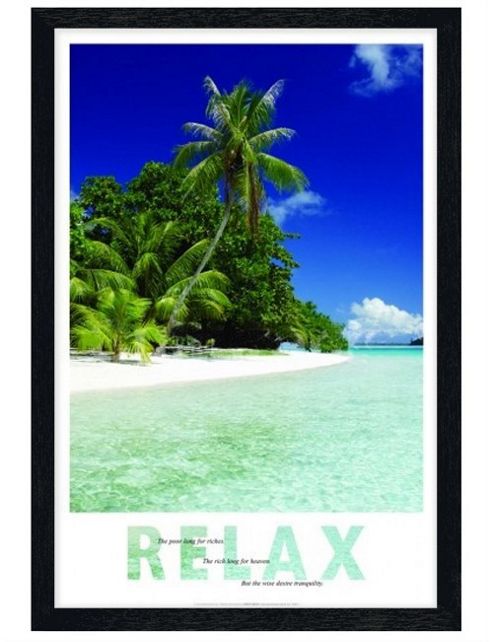 Image of Black Wooden Framed Relax Poster