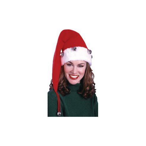 Image of Rubies Fancy Dress - Extra Long Santa Hat With Bells - Adult
