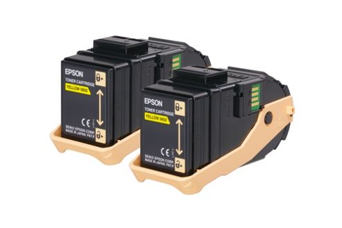 Image of Epson Al-c9300n Double Pack Toner Cartridge Yellow 7.5kx2