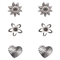 Sterling Silver Flower Stud Set