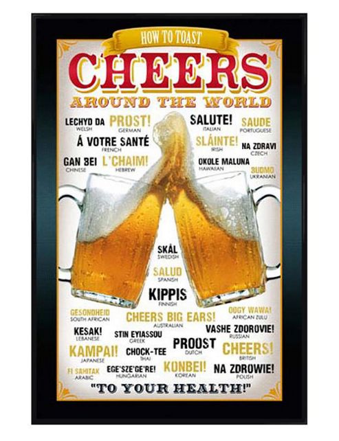 Image of To Your Health Gloss Black Framed Cheers Around The World Poster