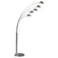 Premier Housewares Zeus Arched Five Light Floor Lamp in Chrome