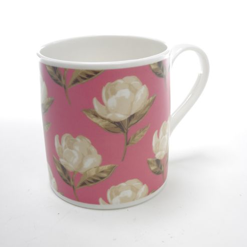 Image of Nina Campbell Magnolia Terrace Pink, Bone China Mug