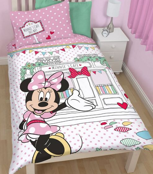 Image of Minnie Mouse, Single Panel Bedding - Cafe