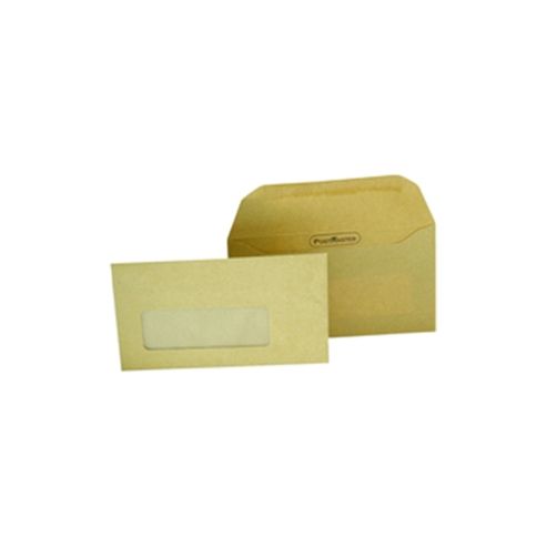 Image of Postmaster Envelopes Wallet Gummed With Window 80gsm Manilla Dl [pack 500]