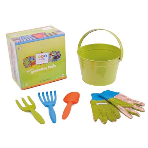 Image of Twigz Childrens Gardening Tools 0830 My First Gardening Tools (green Bucket)
