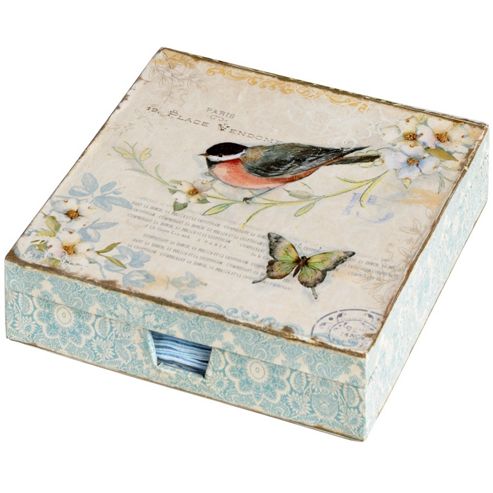 Image of Hill Interiors Elegant Bird Napkin Box With Napkins