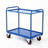 Industrial Two Tray Trolley with Steel Panel Trays