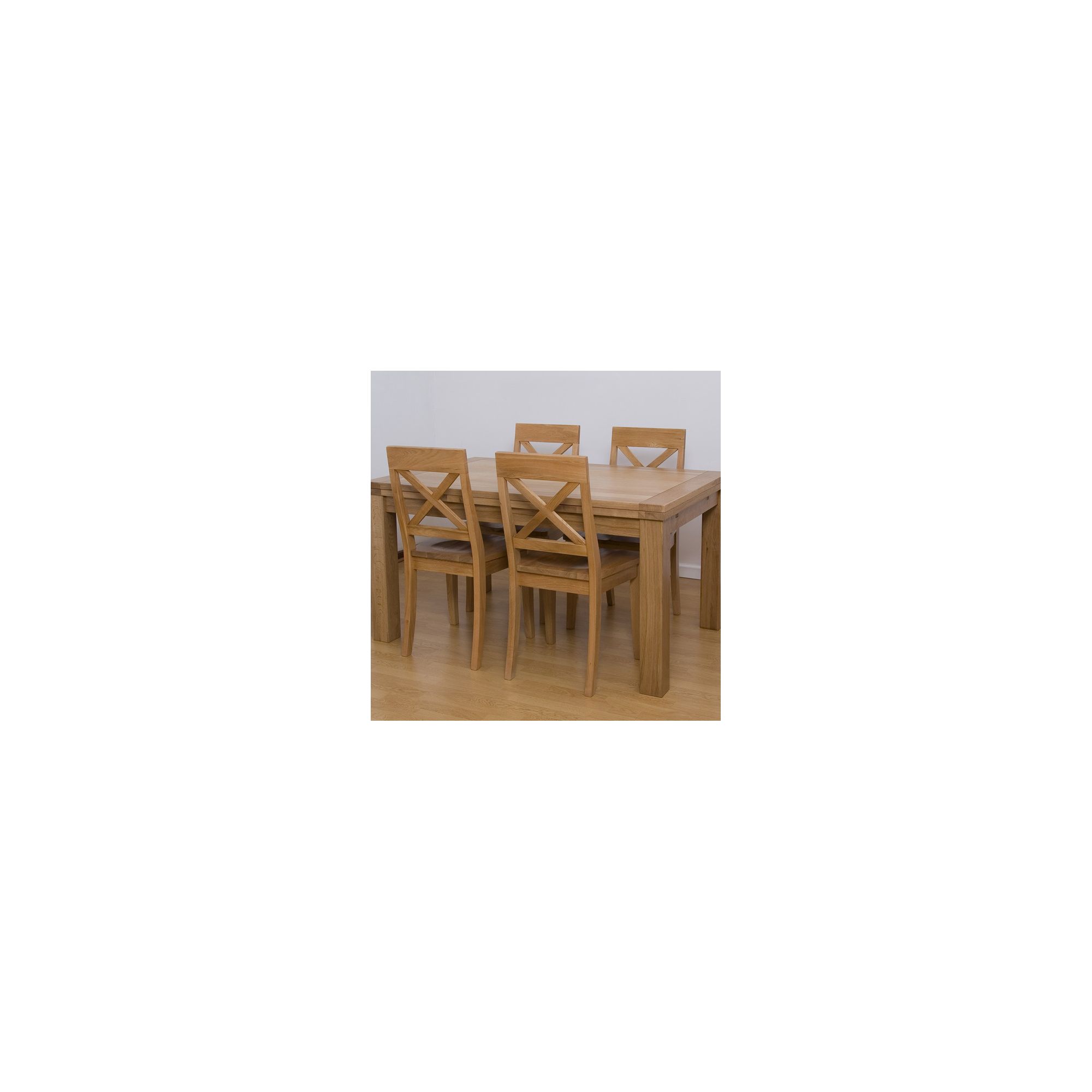 G&P Furniture 5 Piece Rectangular Extending Oak Dining Set - 76.2cm H x 120cm - 180cm W x 80cm D at Tesco Direct