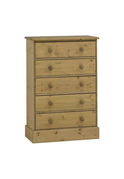 Image of Home Essence Dunedin Wide Five Drawer Chest In Pine