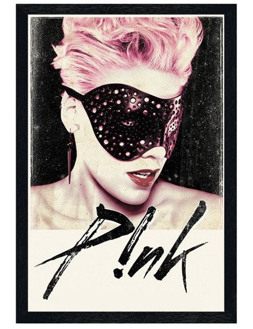 Image of Pink Black Wooden Framed Just Give Me A Reason Poster