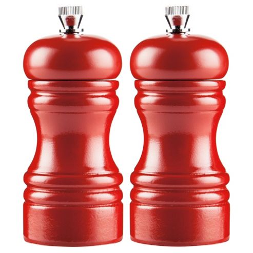 Image of Tesco Lacquer Salt & Pepper Mill Red