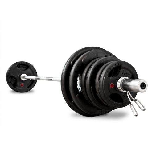 Image of Bodymax 100kg Olympic Rubber Radial Barbell Kit With 6 Ft Bar And Spring Collars