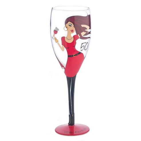 Image of Giant 50th Champagne Glass - Chic Birthday Girl