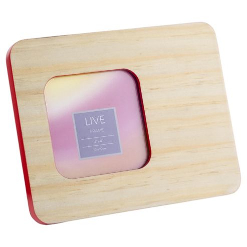 Image of Tesco Retro Photo Frame Red 4 X 4"