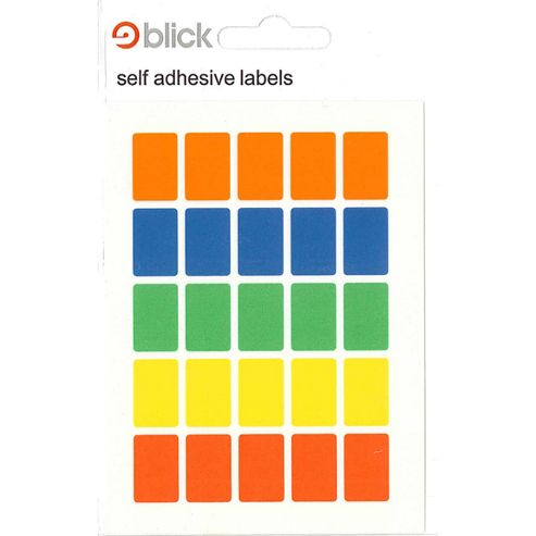 Image of Blick Rect - 12x18mm Assorted Colours - Labels - 125pk