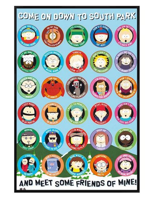 Image of South Park Gloss Black Framed Come On Down To Poster