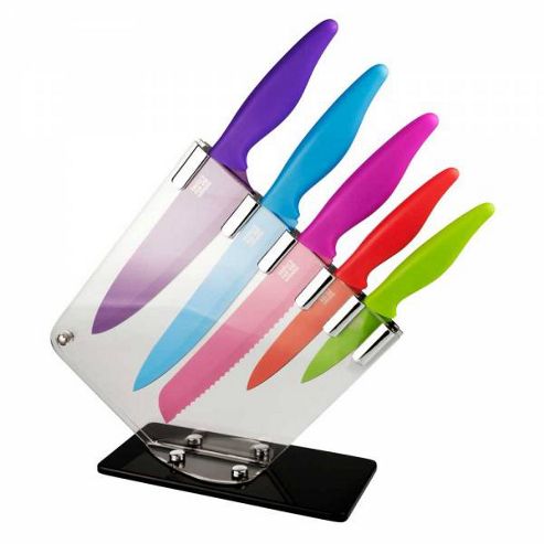Image of Taylors Eye Witness 5 Piece Non Stick Knife Set In Acrylic Block