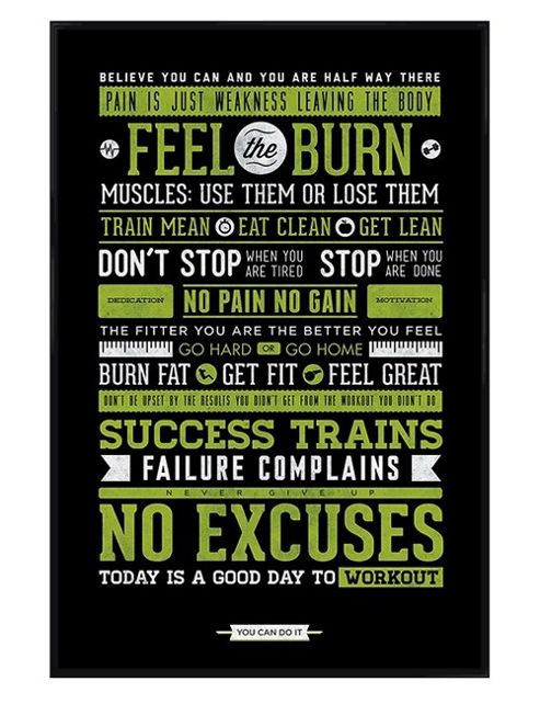 Image of Gloss Black Framed Gym Motivation Poster