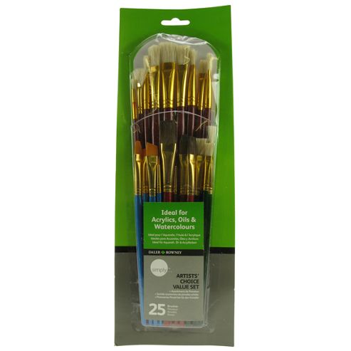 Image of Daler Simply All Purpose Brush Set - 25 Piece Artists' Choice Value Set
