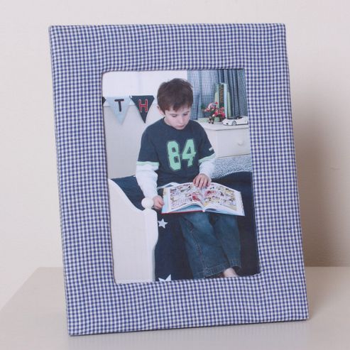 Image of Blue Gingham Children's Photo Frame
