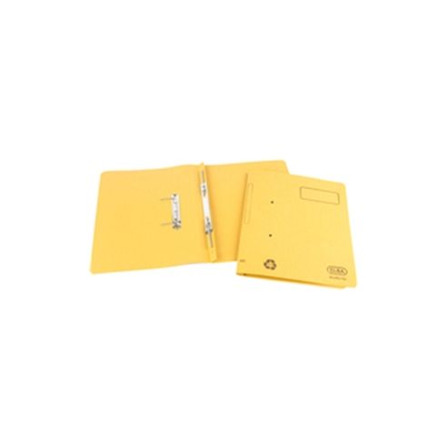 Image of Elba Spirosort Transfer Spring File Recycled 315gsm 35mm Foolscap Yellow Ref 100090163 [pack 25]