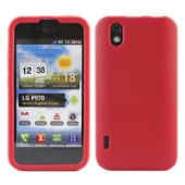 iTALKonline 19285 SoftSkin Red Silicone Case - LG P970 Optimus Black Schwarz