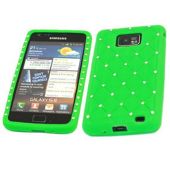 Silicone Case - Samsung i9100 Galaxy S II S2 (Green Diamond)