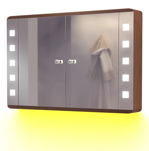 Image of Audio Oak Cabinet With Underlighting, Bluetooth, Demist, Sensor & Shaver K82yaud