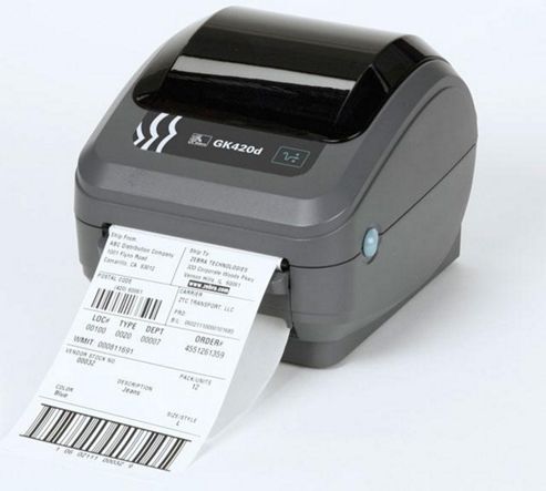 Image of Zebra Gk420d Direct Thermal Printer 203dpi 8 Dot Print Width 104mm Serial, Usb, Zpl, Zpl Ii + 10/100 Ethernet + Power Supply